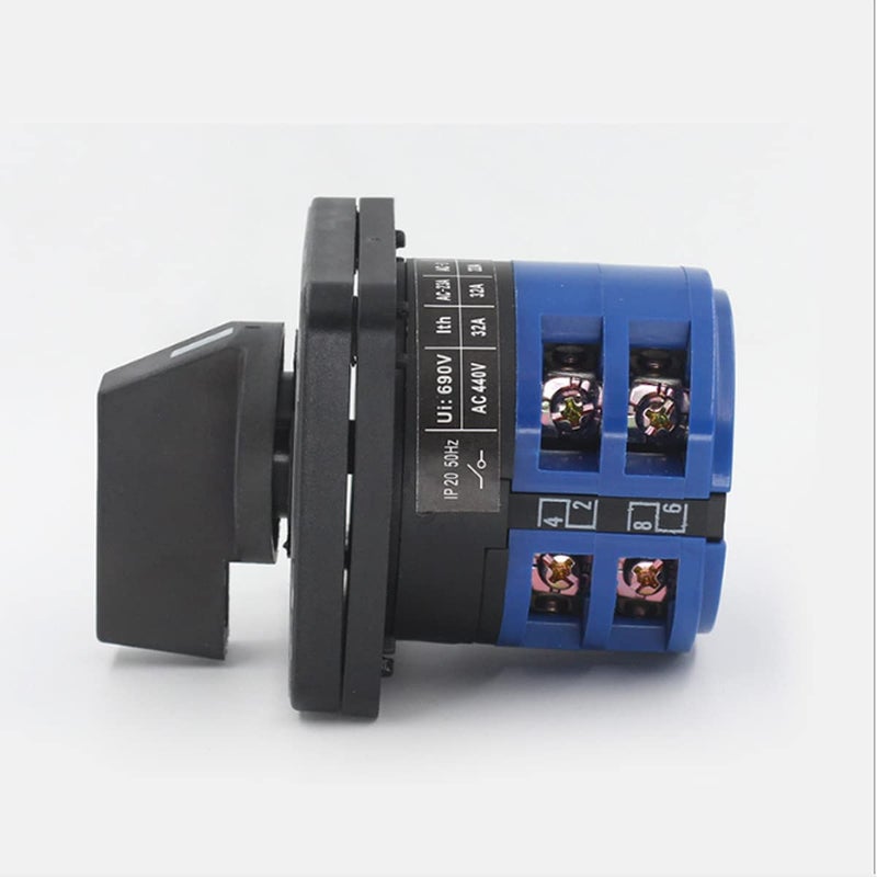 Boxonly Universal Changeover Selector Switch, Power Transfer Switch, 2 Positions 8 Terminals, LW26-32 C04/2 440V 32A Motor, Water Pump Generators, Rotary Cam Selector - Image 3